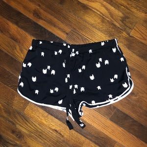 Cat silk pj shorts